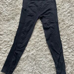Charcoal ribbed Leggings with pockets